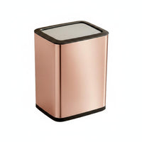 Swing Lid Trash Can Brushed Metal Waste Bin Indoor for Indoors
