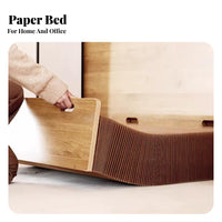 Foldable Paper Bed Multi-Functional Space-Saving Furniture Extendable No Assembly Required for Office Workers, Bedroom, Entryway
