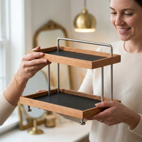 Desktop Storage Rack with Two Tiers Versatile Desktop Shelf Organizer Stable