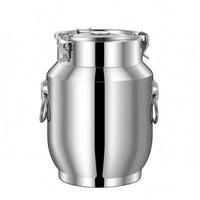 Stainless Steel Sealed Bucket Fresh Keeping Clamp Lid Bucket Leakproof Household Container