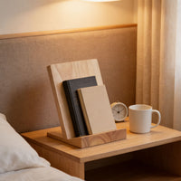 Walnut Solid Wood Book Display Stand Desktop Bookshelf Bookend Simple Tabletop Stand