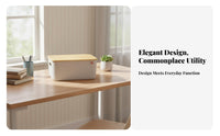 Plastic Box with Bamboo Lid multipurpose Organizing Container Built-in Handles