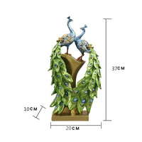 Peacock Figurine Sophisticated Decor Modern for Entryway