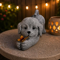 Solar Dog Statue No Wiring Solar Dog Light Warm Illumination for Yard, Patio