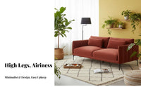 Light Luxury design3Seater Sofa Down-Filled pads 3-Seater Upholstered Sofa High-Leg living room design Room Seating Comfortable for Small Apartment Dwellers, Families, residents, Lounge Area, Office, Bedroom