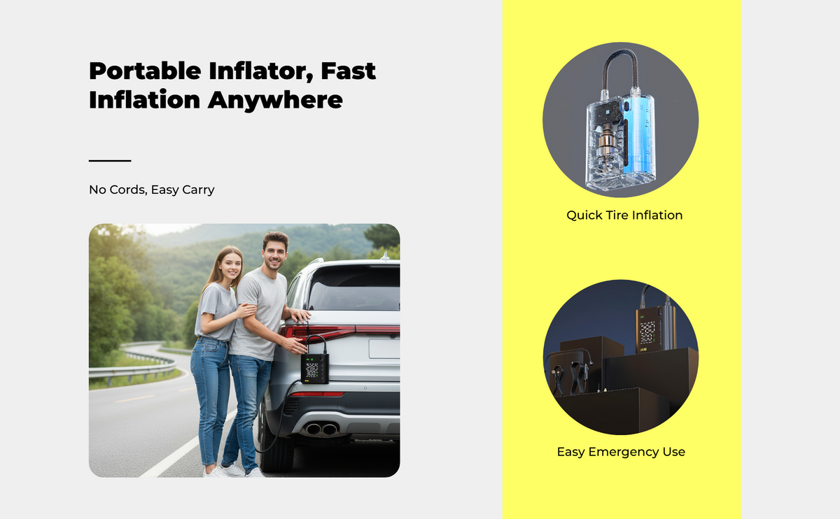 Cordless tire inflator with gauge