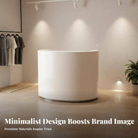 Checkout Counter Varnished Surface Ed Finish Small Front Counter Versatile Register Stand for Receptionists, Store Managers, Boutique, Medical Office