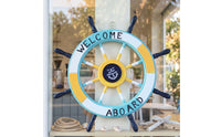 Ship Wheel with Rope Distressed Ship Wheel Rustic for Entryway, Cafe