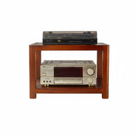 Solid Wood Audio Rack High-Fidelity Grade High-Fidelity Equipment Stand Rounded Edges Wooden Stereo Component Shelf for Audiophiles, Listening Room