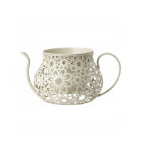 Metal Planter with Saucer Elegant Decorative Flower Pot Long-Lasting