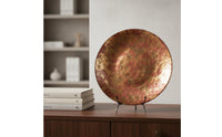 Glass Plate with Stand Large Plate Holder with Lip Heavy Duty for Console Table