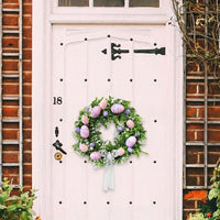Front Door Easter Wreath Colorful Eggs Easter Egg Wreath Festive Design Holiday Decoration for Homeowners, Party Hosts, Entryway, Outdoor, Indoor