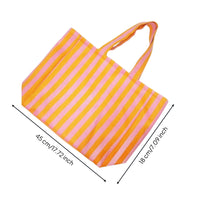 Striped Cloth Tote Versatile Vertical Stripe Shoulder Bag Lightweight Vertical Stripe Handbag