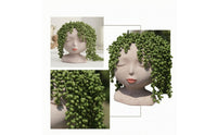Head Planter with Drainage Hole Sculptural Bust Planter Matte for Shelf, Balcony