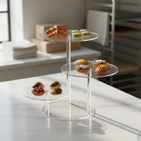3-Tier Acrylic Cake Stand Easy Assembly Serving Ware for Weddings, Birthdays