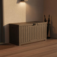 Resin Outdoor Storage Chest Rectangular Outdoor Storage Box Paneled Lockable Container for Garden