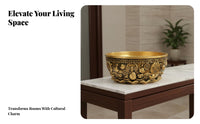 Traditional Classic Design Brass Treasure Basin Fine Workmanship Brass Wealth Bowl Ideal Gift Wealth Currency Bowl Handmade Craft for Collectors, Business Owners, Homeowners, Living Room, Entrance Hall, Office, Study