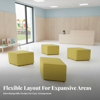 S-Shaped Upholstered Bench distinctive Shape Waiting Room Seating Modern aesthetic Sturdy construction for Visitors