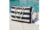 Waterproof Large Beach Bag Lightweight Women's Beach Tote Foldable Rope Handle Carryall Easy to Clean for Families, Pool, Travel, Vacation