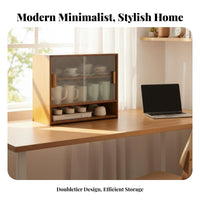 Multi-Compartment Desk Shelf Tiered Design Desktop Organizer space-efficient Size