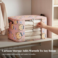 Foldable textile container with view panel Portable Handles Stackable view paneled container
