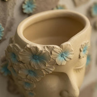 Wall Mounted Face Planter Sculpted Floral Face Planter Textured