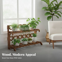 Multi-Tier Flower Rack Sturdy Construction Floor Standing Pot Holder for Balcony