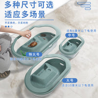 乌龟缸家用巴西龟专用盆养殖箱带盖饲养龟箱造景别墅房子水族箱