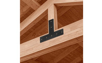 Flat T Bracket Structural T-Bracket Mending Plate with Predrilled Holes Heavy-Duty Powder-Coated for Builders, Timber Framing