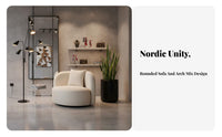 Curved 2-Seater Sofa Nordic Design Curved Settee Modern Minimalist Artistic Design for Homeowners, Duos, Living Room