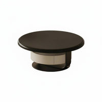 2 Pieces Minimalist design Round Nesting Tables with Drawers Floating Effect Round Tables with Drawer High-Gloss Finish Coffee Table Set Built-in Storage for Interior Designers, Apartment Dwellers, Homeowners, Small Spaces, Lounge Area, Home