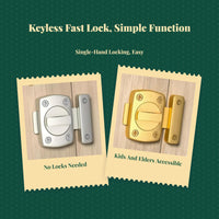 Slide Bolt Door Lock, No-Drill Hasp Latch for Bathroom, Bedroom, Closet, Enhanced Privacy, Easy Installation, Stainless Steel