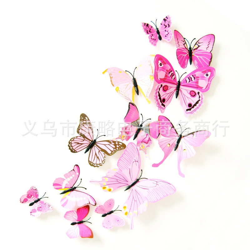 3D Butterfly Wall Decals - 12-Piece Set for Home Decor