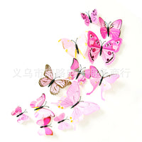 3D Butterfly Wall Decals - 12-Piece Set for Home Decor