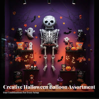 6 Pieces Halloween Foil Balloons Self-Sealing Halloween Balloon Set Long-Lasting