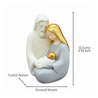 Mother and Child Statue Cartoon Design Holy Family Figurine Hand-Painted Holy Family Statue for Garden