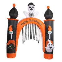 Inflatable Arch with Skeleton Inflate Inflatable Arch Halloween Archway Spooky Archway with Skeleton Outdoor for Homeowners