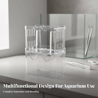 Double Tier Aquatic Hatchery Multifunctional Aquatic Habitat Separation Box Buoyant Guppy Breeder Connects to Aeration Device