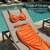 Swimsuits for Women with Backless Halterneck Design for Seaside Vacations, Stylish 2-Piece Featuring a Matching Long Skirt