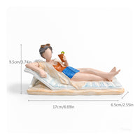 Girl Drinking Figurine Cute Coastal Girl Figurine Coastal Design for Bookshelf