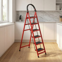 Anti-Slip Step Ladder with Tool Rack Foldable Step Ladder with Handrails Sturdy Stable for Apartment