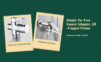 Brass faucet splitter, universal fit