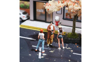 Collectible Gift Travel Photography Doll Set Layout Prop 1:64 Scale Doll Set Painted Finish Mini Travel Photo Figures Vivid Pose for Collectors, Model Hobbyists, Display, Scene Display, Desk Decor
