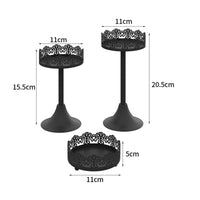 3 Pieces Gold Cake Stand Easy to Clean Lace Border Cake Stand Food-Safe Coating