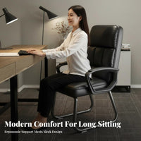 Arched Back Chair Comfortable Managerial Chair Long Sitting Furniture for Home, Workroom