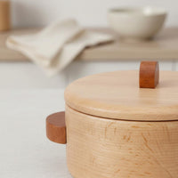 Wooden Toy Kitchen Set Materials Wooden Kitchen Role Play Toys Easy Storage Toy Pots and Pans for Kindergarten