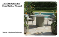 Lounge Sectional and Table Set Waterproof L-Shaped Sectional Couch Sun-Resistant Outdoor Furniture for Villa Owners, Families, Balcony, Terrace, Porch