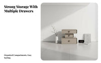 Round End Table with Drawer Minimalist and design Nightstand Space-Saving for Renters