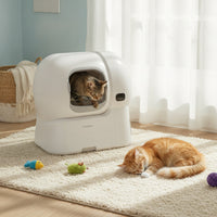 Automatic Cat Waste Container Anti-Scattering Enclosed Cat Waste Container Intelligent Pet Supply for Cats, Home, Living Room
