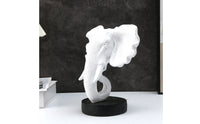 Elephant Head Statue Polyresin Resin Elephant Head Ornament Detailed Texture Animal Sculpture for Desktop, Office